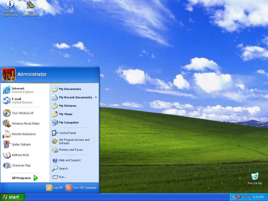 Screenshot of the desktop